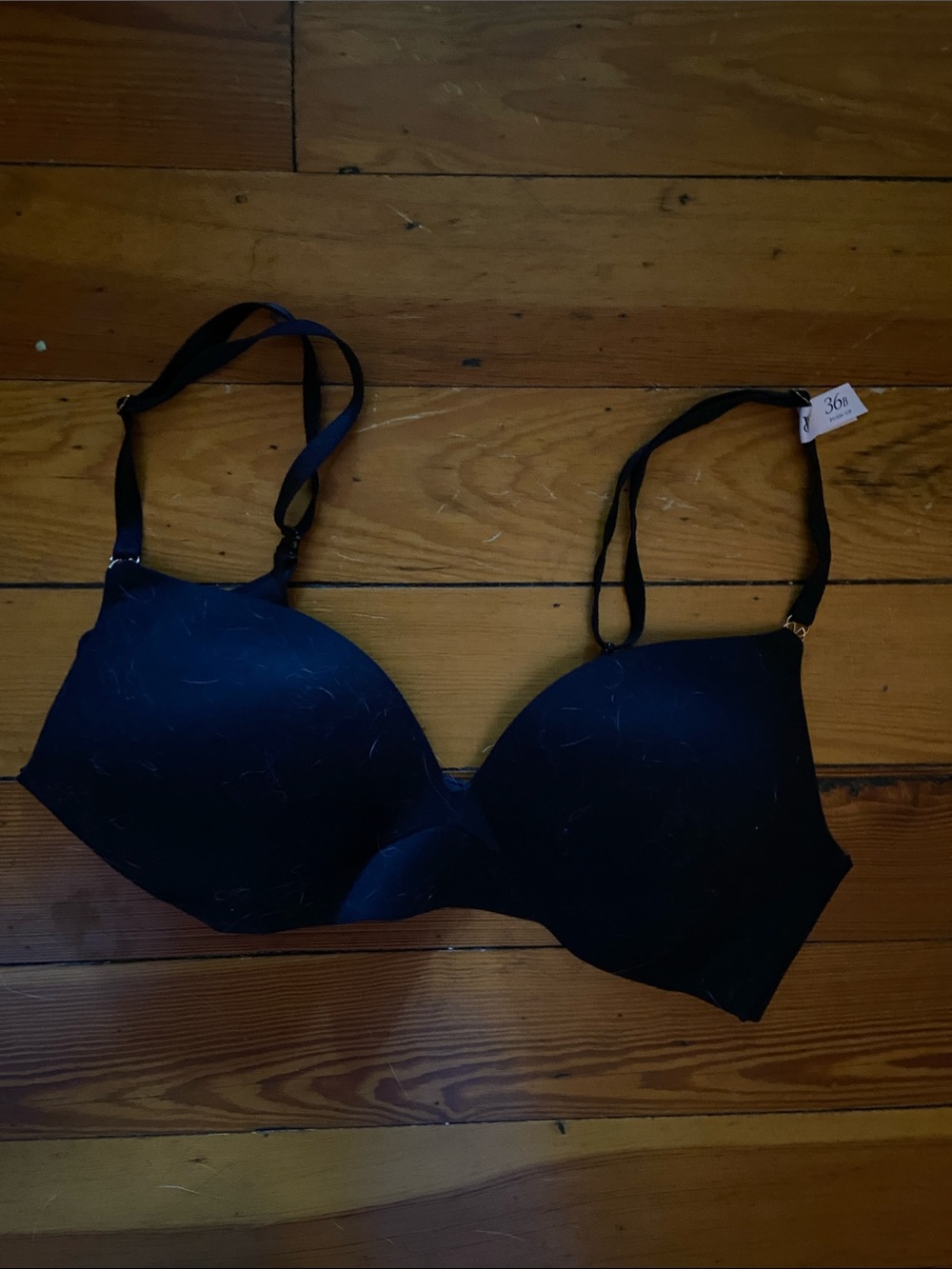 Victoria’s Secret black smooth push up push-up Bra 36 B lift cleavage cup size